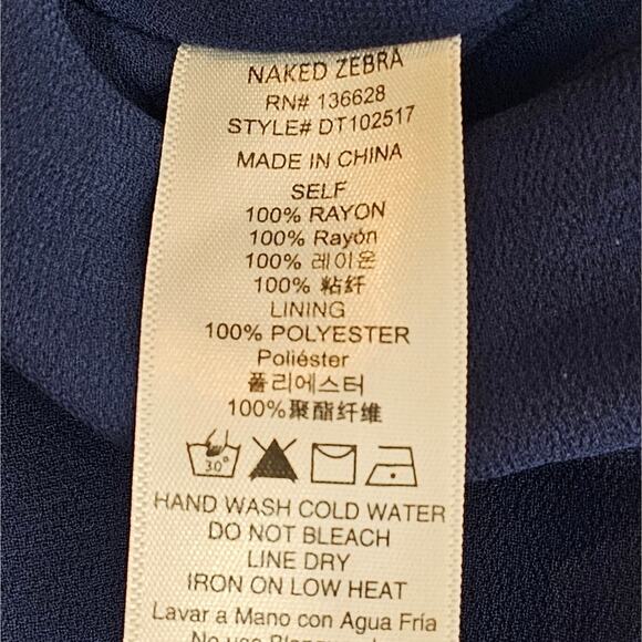 Naked Zebra Blue Lace and Lined Tank Top Large - Picture 5 of 7